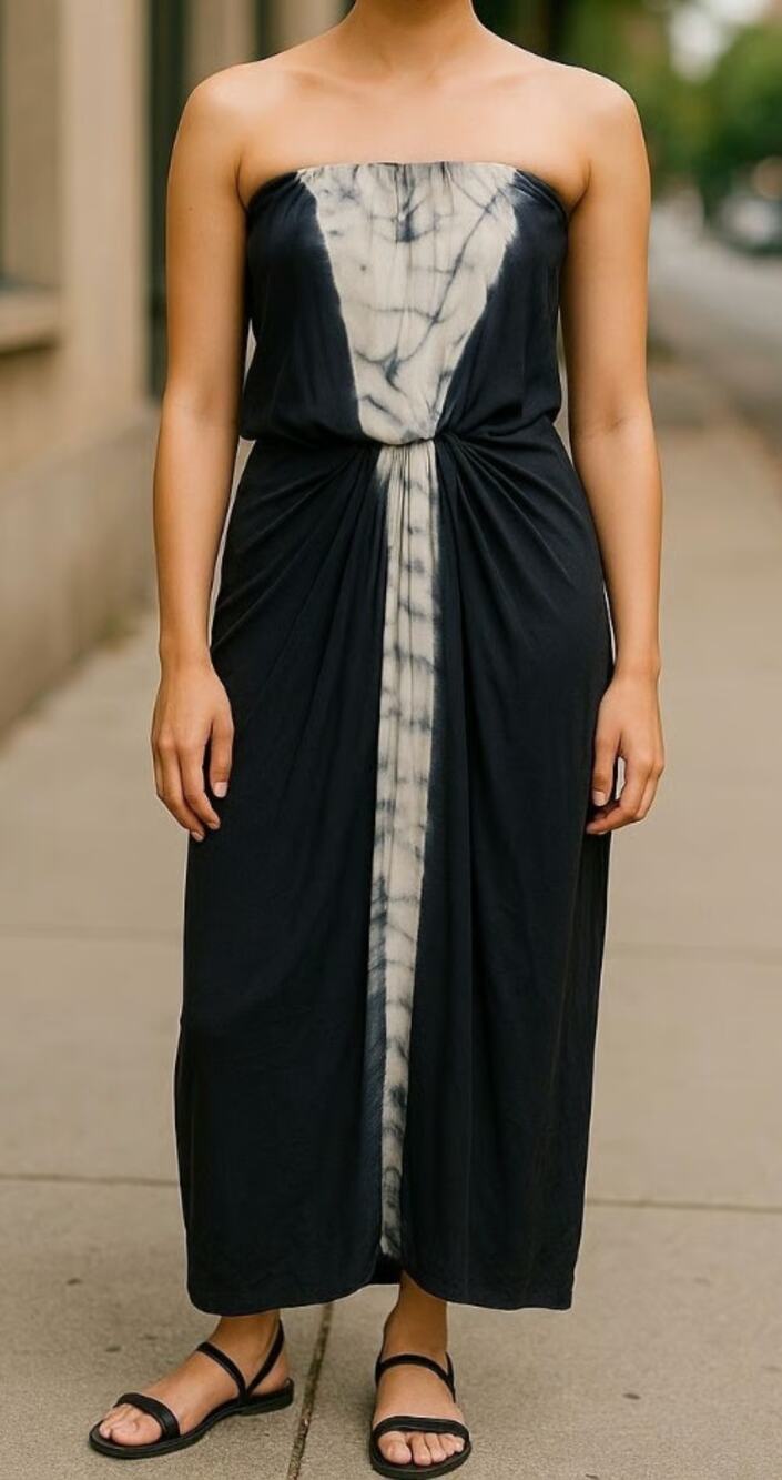 Young Fabulous & Broke Women's Tie Dye Print Maxi Dress Black Size Small